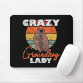 Verrückte Groundhog-Lady _2 Mousepad (Mit Mouse)