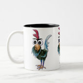 Verrückte Hahn-Tasse Zweifarbige Tasse (Links)