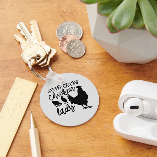 verrückte Hahnenkünstlerin Schlüsselanhänger (Schreibtisch)