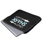 Verrückte Haifisch-Dame Design Shark Dame Gifts Laptopschutzhülle (Vorne Knopf)