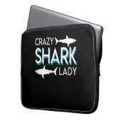 Verrückte Haifisch-Dame Design Shark Dame Gifts Laptopschutzhülle (Vorderseite Links)