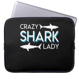 Verrückte Haifisch-Dame Design Shark Dame Gifts Laptopschutzhülle