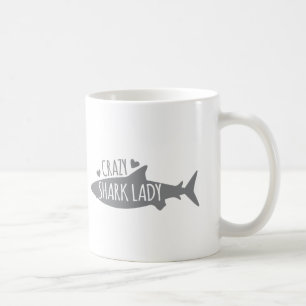 Verrückte Haifisch-Dame Kaffeetasse