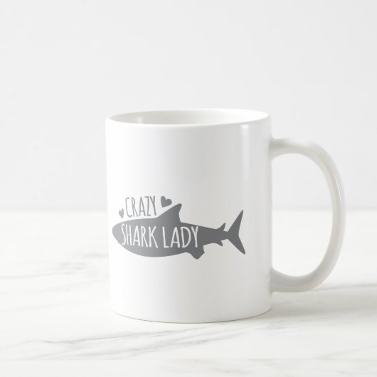 Verrückte Haifisch-Dame Kaffeetasse (Rechts)