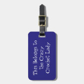 Verrückte Häkelarbeit-Dame Gepäckanhänger (Vorderseite vertikal)