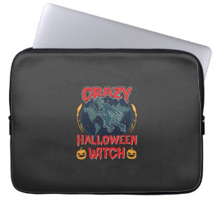 Verrückte Halloween Hexe Kürbis Fliegender Mond Gr Laptopschutzhülle