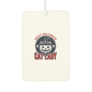 Verrückte Halloween-Katzen-Lady-Vintage-Hexen-Katz Autolufterfrischer