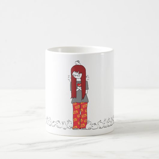 VERRÜCKTE HÄSCHEN-DAME KAFFEETASSE (Mittel)