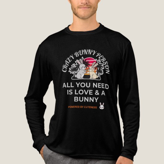 Verrückte Hasenperson Tri-Blend Shirt (Vorderseite)