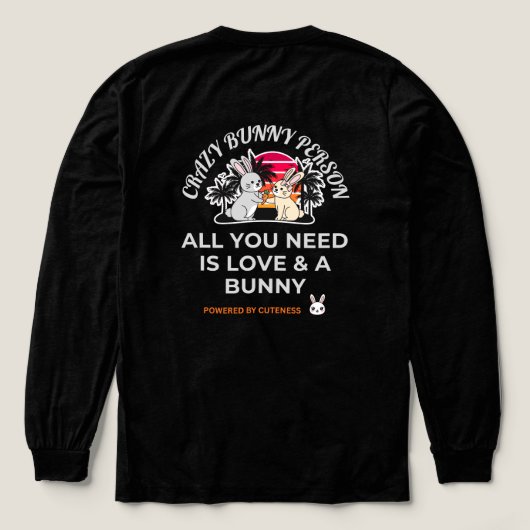 Verrückte Hasenperson Tri-Blend Shirt (Design Rückseite)