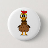 Verrückte Henne Button (Vorderseite)