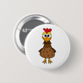 Verrückte Henne Button (Vorne & Hinten)