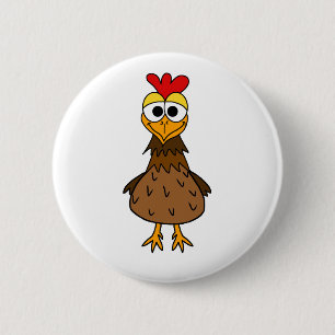 Verrückte Henne Button