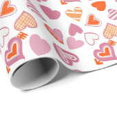 Verrückte Herzen Doodle Valentinstag Geschenkpapier (Rolleneckpunkt)