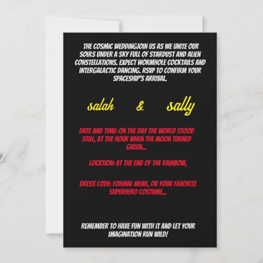 verrückte Hochzeitseinladungen Einladung (Vorderseite)