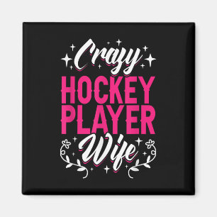 Verrückte Hockeyspielerfrau Olympisches Eishockeyf Magnet