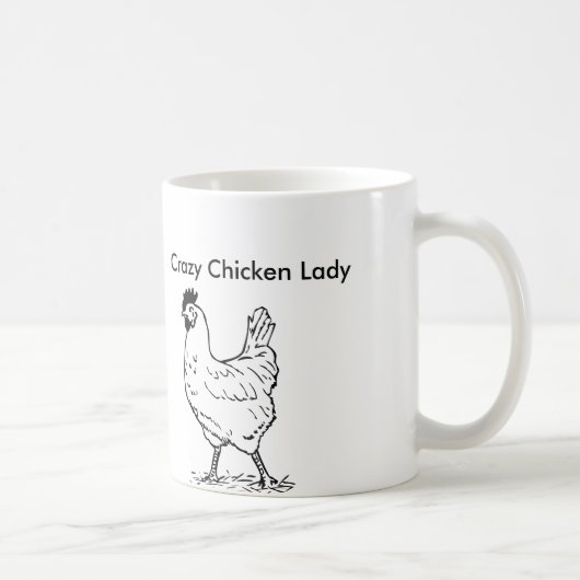 Verrückte Huhn-Dame Coffee Mug Kaffeetasse (Rechts)