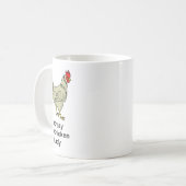 Verrückte Huhn-Dame Kaffeetasse (Vorderseite Links)