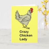 Verrückte Huhn-Dame Karte (Gelbe Blume)