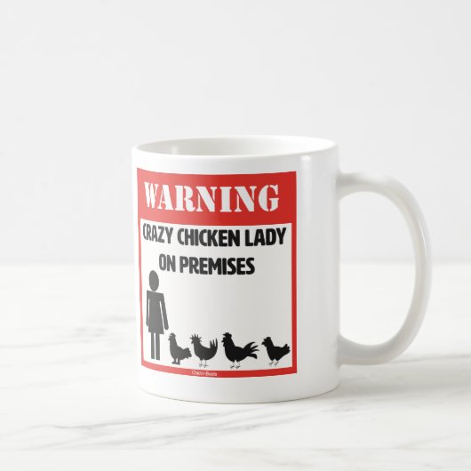 Verrückte Huhn-Dame Mug Kaffeetasse (Rechts)