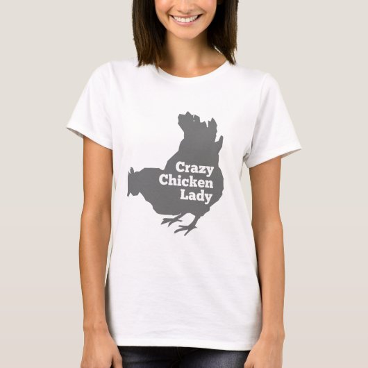 Verrückte Huhn-Dame Pecking dunkelgrau T-Shirt (Vorderseite)