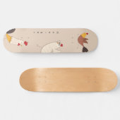 verrückte Hühner, moderne Bauernmonogramm Skateboard (Horizontal)