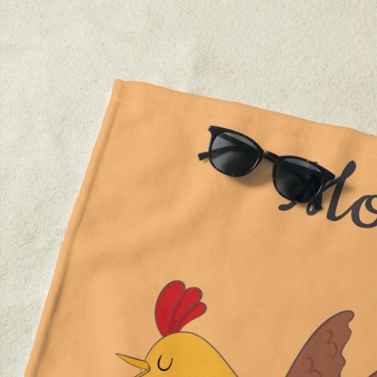 verrückte Hühner, moderne Bauernmonogramm Strandtuch (Beispiel)