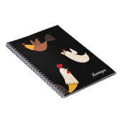 verrückte Hühner, modernes Mono-Notizbuch Notizblock (Rechte Seite)