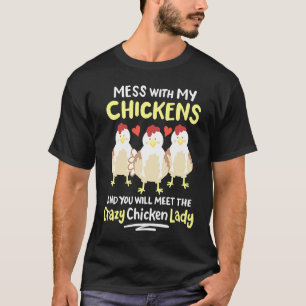Verrückte Hühnerdame aus dem Hinterhof Damen Farme T-Shirt
