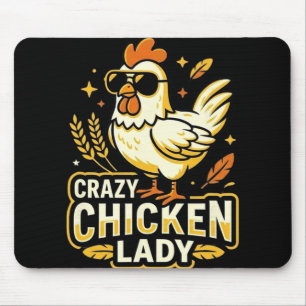 Verrückte Hühnerdame Coole Hühner Sungles Retro _1 Mousepad
