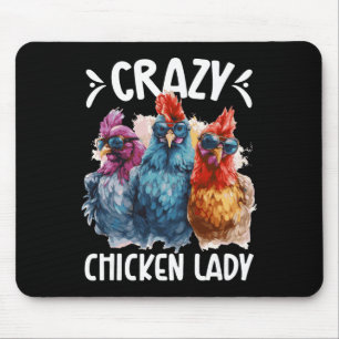Verrückte Hühnerdame Hühner-Mama Hühnerbesitzerin  Mousepad
