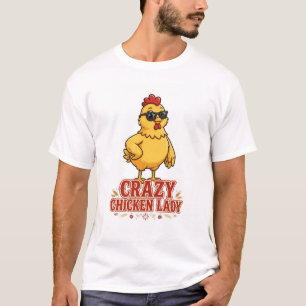 VERRÜCKTE HÜHNERDAME Lustiges Hühner-T-Shirt T-Shirt