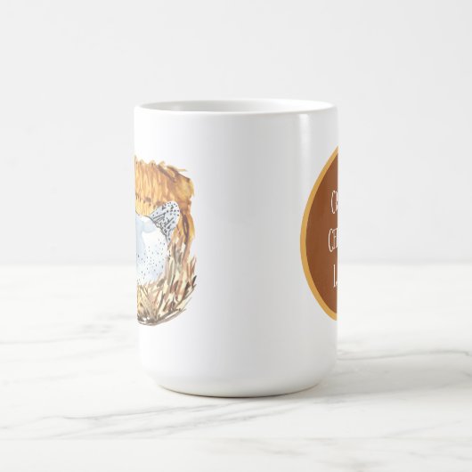 verrückte Hühnerfrau fügt Text hinzu Kaffeetasse (Mittel)