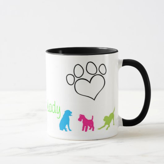 Verrückte Hundedame Mug Tasse (Rechts)