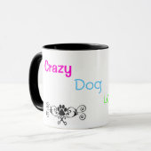 Verrückte Hundedame Mug Tasse (Vorderseite Links)