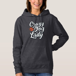 Verrückte Hundefrau Vintage Haustierliebhaber Typo Hoodie