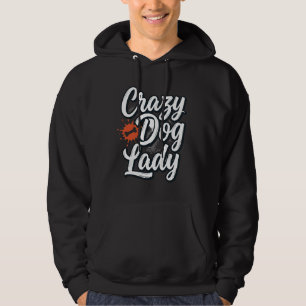 Verrückte Hundefrau Vintage Haustierliebhaber Typo Hoodie