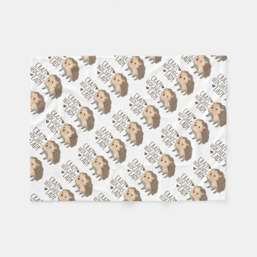 verrückte Igelsdame Fleecedecke (Vorderseite (Horizontal))