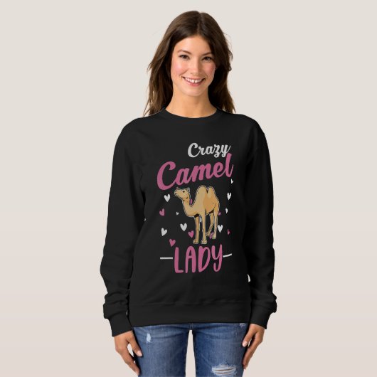 Verrückte Kamel-Dame Kamel-Mädchen Sweatshirt (Vorne ganz)