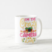 Verrückte Kamera-Dame Fotografin Fotografie Kaffeetasse (VorderseiteRechts)