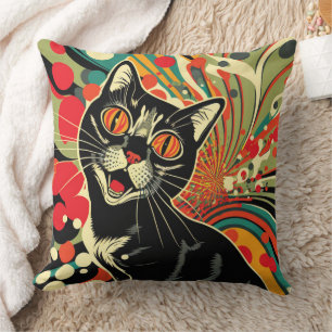 Verrückte Katze Kissen