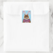 Verrückte Katze Quadratischer Aufkleber (Tasche)