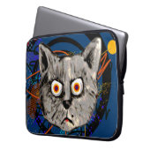verrückte Katze ~ seltsames Mäuse Laptopschutzhülle (Vorderseite Links)