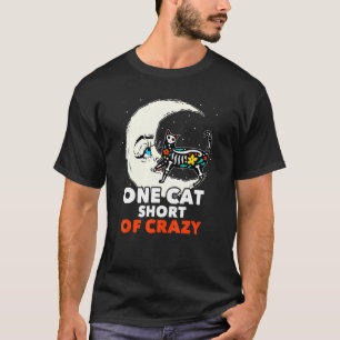 Verrückte Katze Zucker Schädel Mond Mexikanisch Ch T-Shirt
