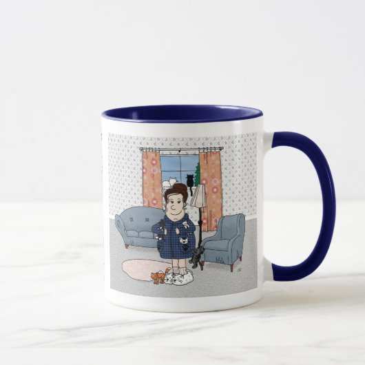 "Verrückte Katzen-Dame" (2011) Tasse (Rechts)
