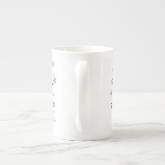 Verrückte Katzen-Dame Bone China Mug Porzellantasse (Rückseite)