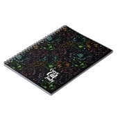 Verrückte Katzen-Dame Colorful Cartoon Pattern Notizblock (Linke Seite)