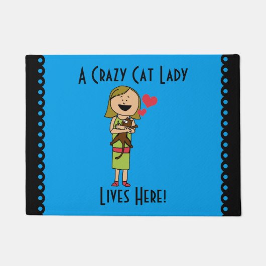 Verrückte Katzen-Dame Doormat Fußmatte (Vorderseite)