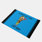 Verrückte Katzen-Dame Doormat Fußmatte (Schrägansicht)