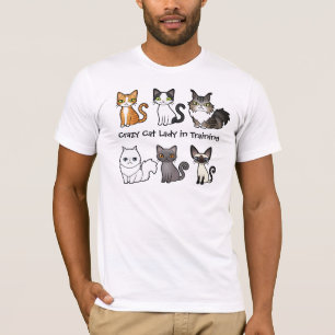 Verrückte Katzen-Dame im Training (entwerfen Sie T-Shirt